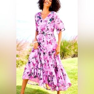 Soft Surroundings Santhia Maxi Dress in Marseille Garden Print